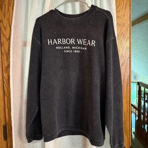 100% cotton, ribbed, charcoal, size M, crewneck sweater!